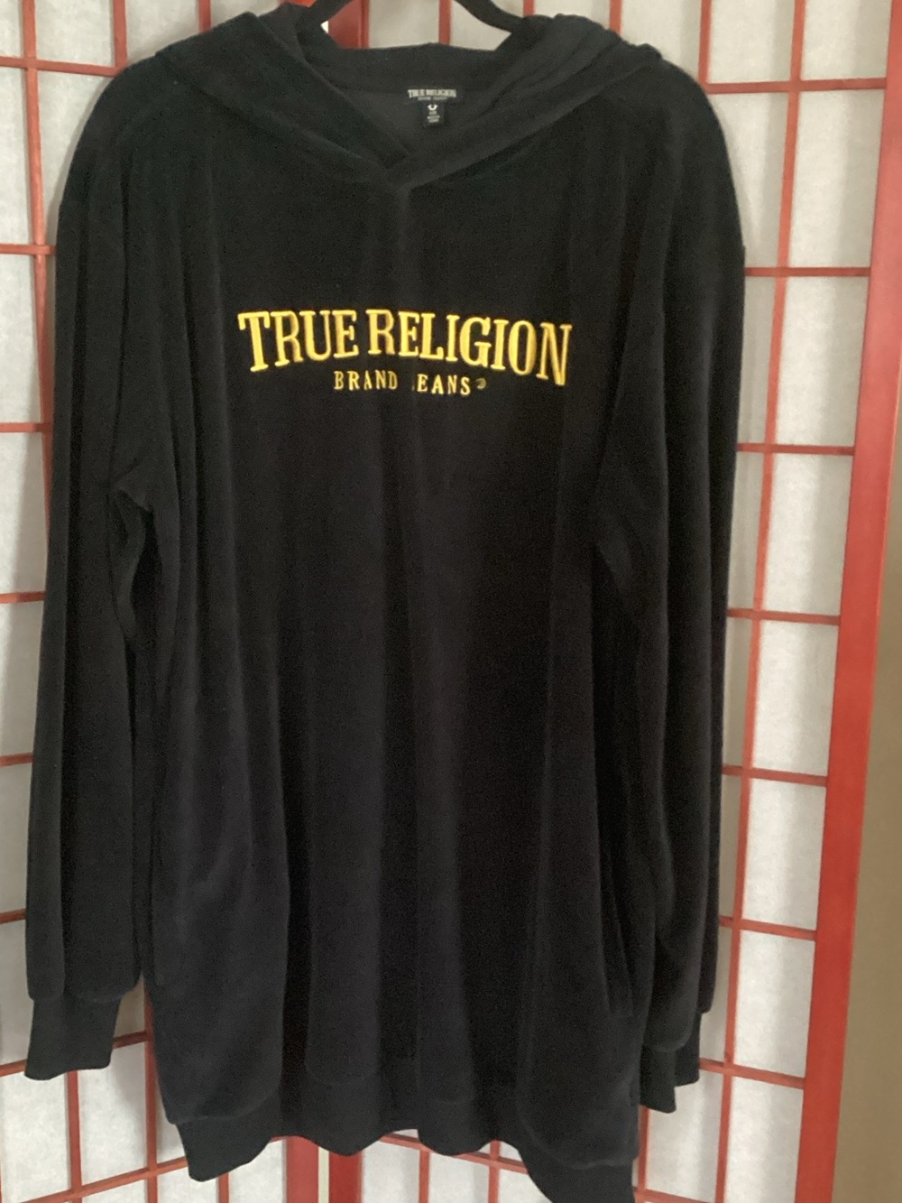 True Religion Black Mini Dress with Yellow Logo
